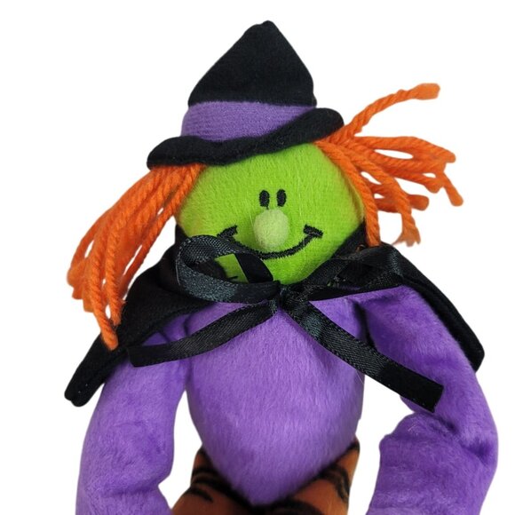 2/$15 Halloween Hanging Witch Doll Plush Purple 9.5" Hook Loop Yarn Hair Smiling - Picture 2 of 9